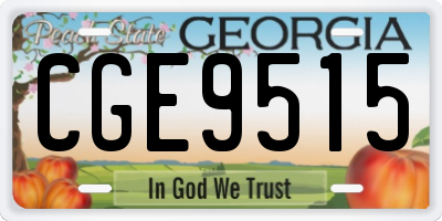 GA license plate CGE9515