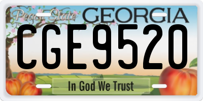 GA license plate CGE9520