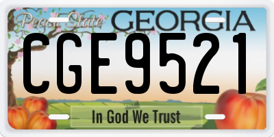 GA license plate CGE9521