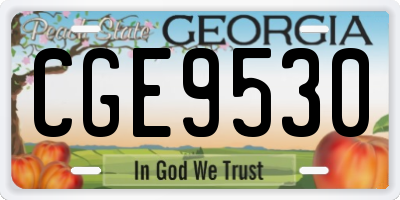 GA license plate CGE9530