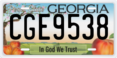GA license plate CGE9538