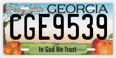 GA license plate CGE9539