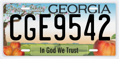 GA license plate CGE9542