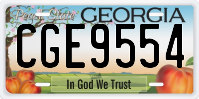 GA license plate CGE9554