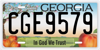 GA license plate CGE9579