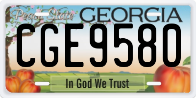 GA license plate CGE9580