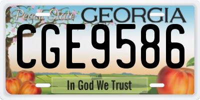 GA license plate CGE9586