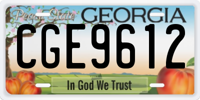 GA license plate CGE9612