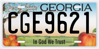 GA license plate CGE9621