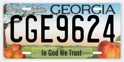 GA license plate CGE9624
