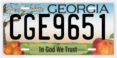 GA license plate CGE9651