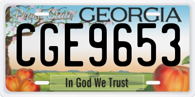 GA license plate CGE9653