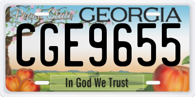 GA license plate CGE9655