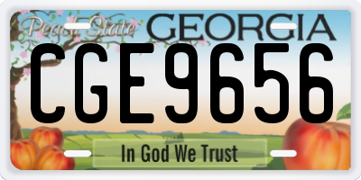 GA license plate CGE9656