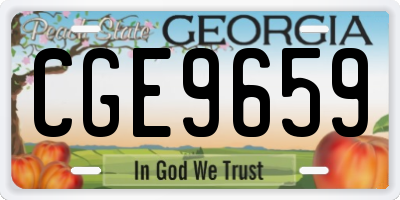 GA license plate CGE9659