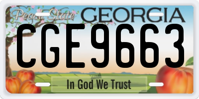 GA license plate CGE9663
