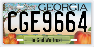 GA license plate CGE9664