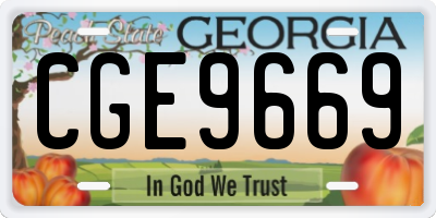 GA license plate CGE9669