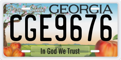 GA license plate CGE9676