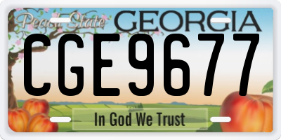 GA license plate CGE9677