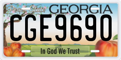 GA license plate CGE9690
