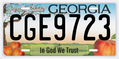 GA license plate CGE9723