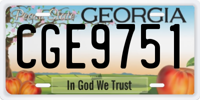 GA license plate CGE9751