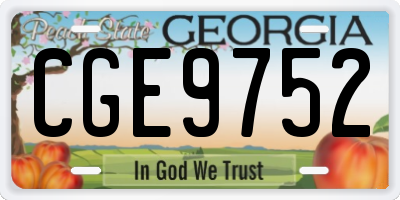 GA license plate CGE9752