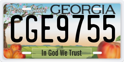 GA license plate CGE9755