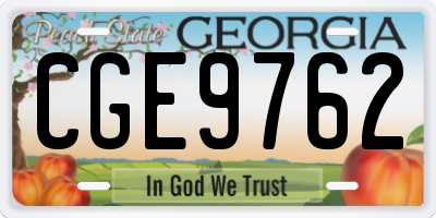 GA license plate CGE9762
