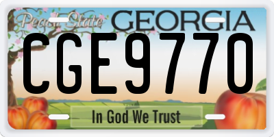 GA license plate CGE9770