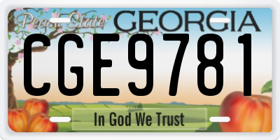GA license plate CGE9781
