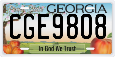 GA license plate CGE9808