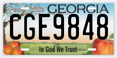 GA license plate CGE9848