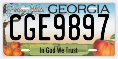 GA license plate CGE9897