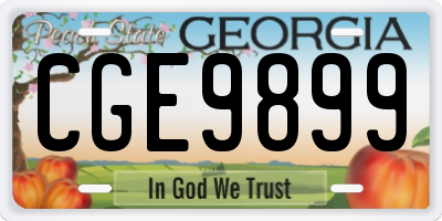 GA license plate CGE9899
