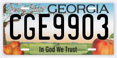 GA license plate CGE9903