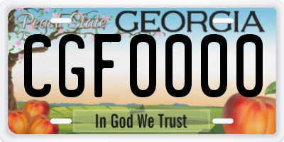 GA license plate CGF0000