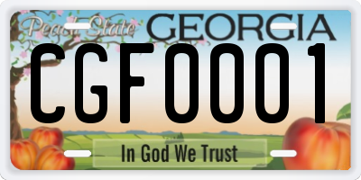 GA license plate CGF0001