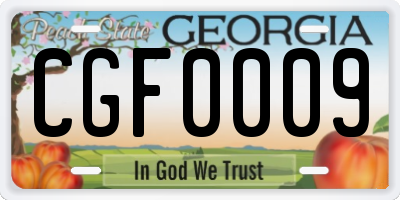 GA license plate CGF0009