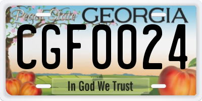 GA license plate CGF0024