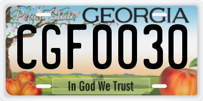 GA license plate CGF0030