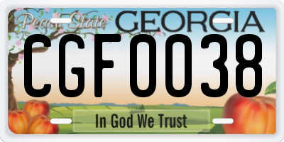 GA license plate CGF0038