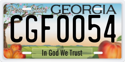 GA license plate CGF0054