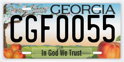 GA license plate CGF0055