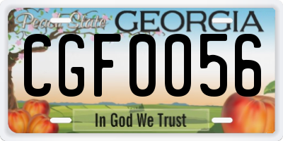 GA license plate CGF0056