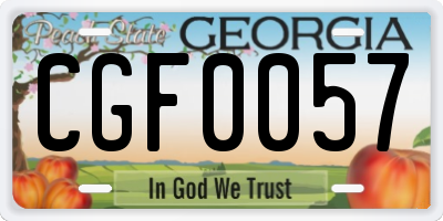 GA license plate CGF0057