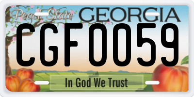 GA license plate CGF0059