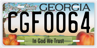 GA license plate CGF0064