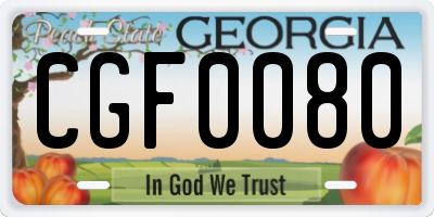 GA license plate CGF0080